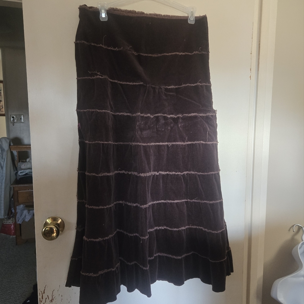 Connection 18- Vintage- Chocolate Brown- A-Line- Maxi Skirt- Large - Picture 5 of 10
